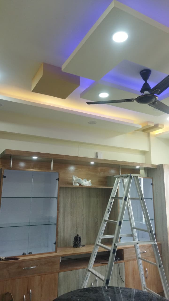 Showroom display racks interior setup